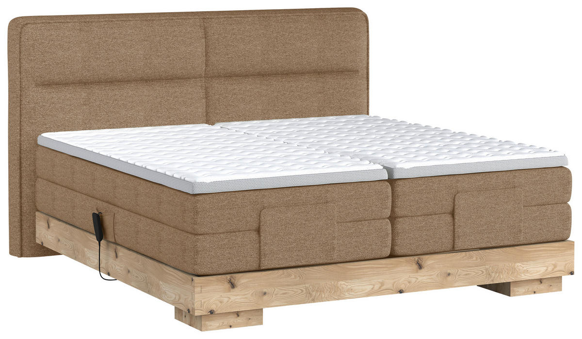 BOXSPRINGBETT 160/200 cm  in Eichefarben, Rostfarben  - Eichefarben/Rostfarben, Natur, Holz/Holzwerkstoff (160/200cm) - Valnatura