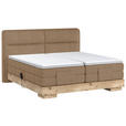 BOXSPRINGBETT 180/200 cm  in Eichefarben, Rostfarben  - Eichefarben/Rostfarben, Natur, Holz/Textil (180/200cm) - Valnatura