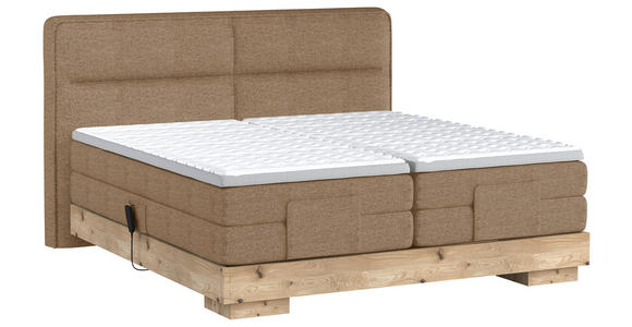 BOXSPRINGBETT 180/200 cm  in Eichefarben, Rostfarben  - Eichefarben/Rostfarben, Natur, Holz/Textil (180/200cm) - Valnatura