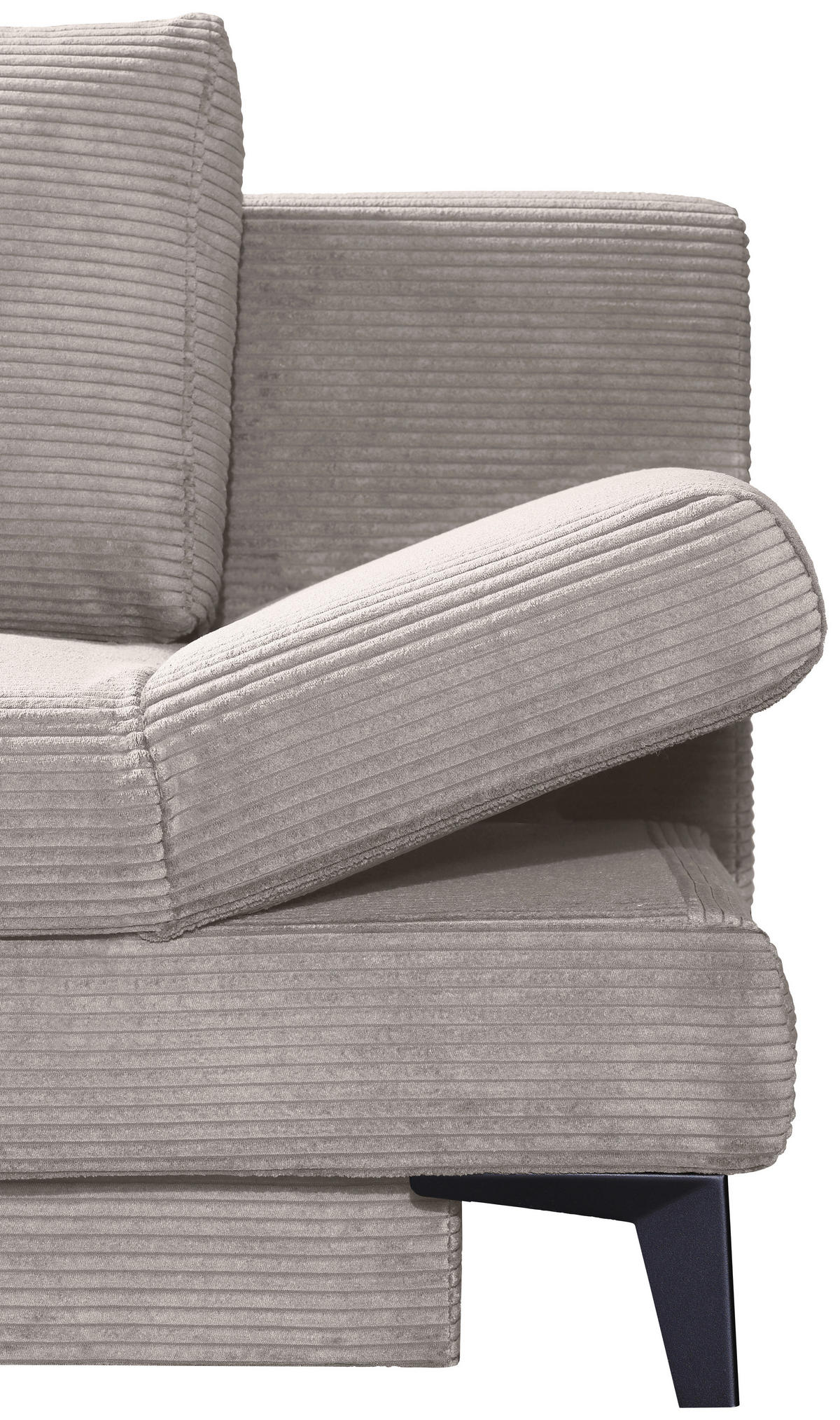 SCHLAFSOFA Cord Cappuccino  inkl. Bettkasten, Schlaffunktion, Armteilverstellung  - Schwarz/Cappuccino, Design, Textil/Metall (200/85/90cm) - Novel
