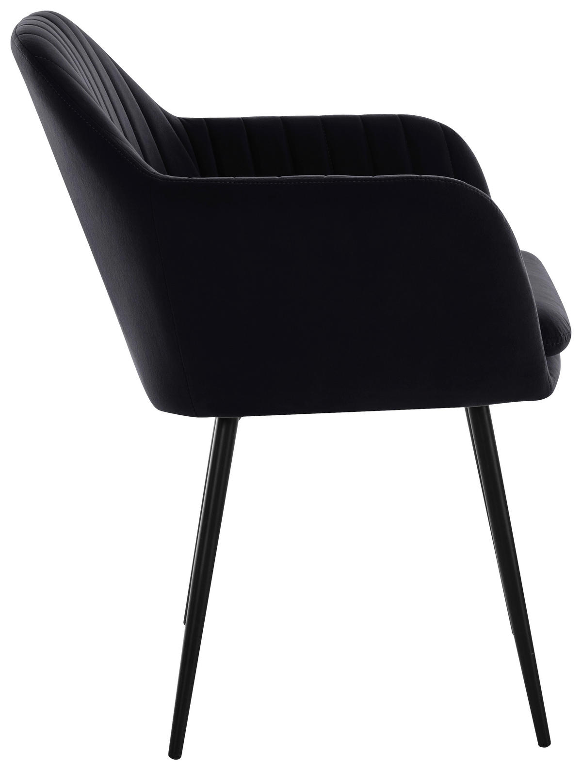 ARMLEHNSTUHL-SET 2 Stück  in Stahl Samt, Velours  - Schwarz, MODERN, Textil/Metall (59/84/66cm) - MID.YOU