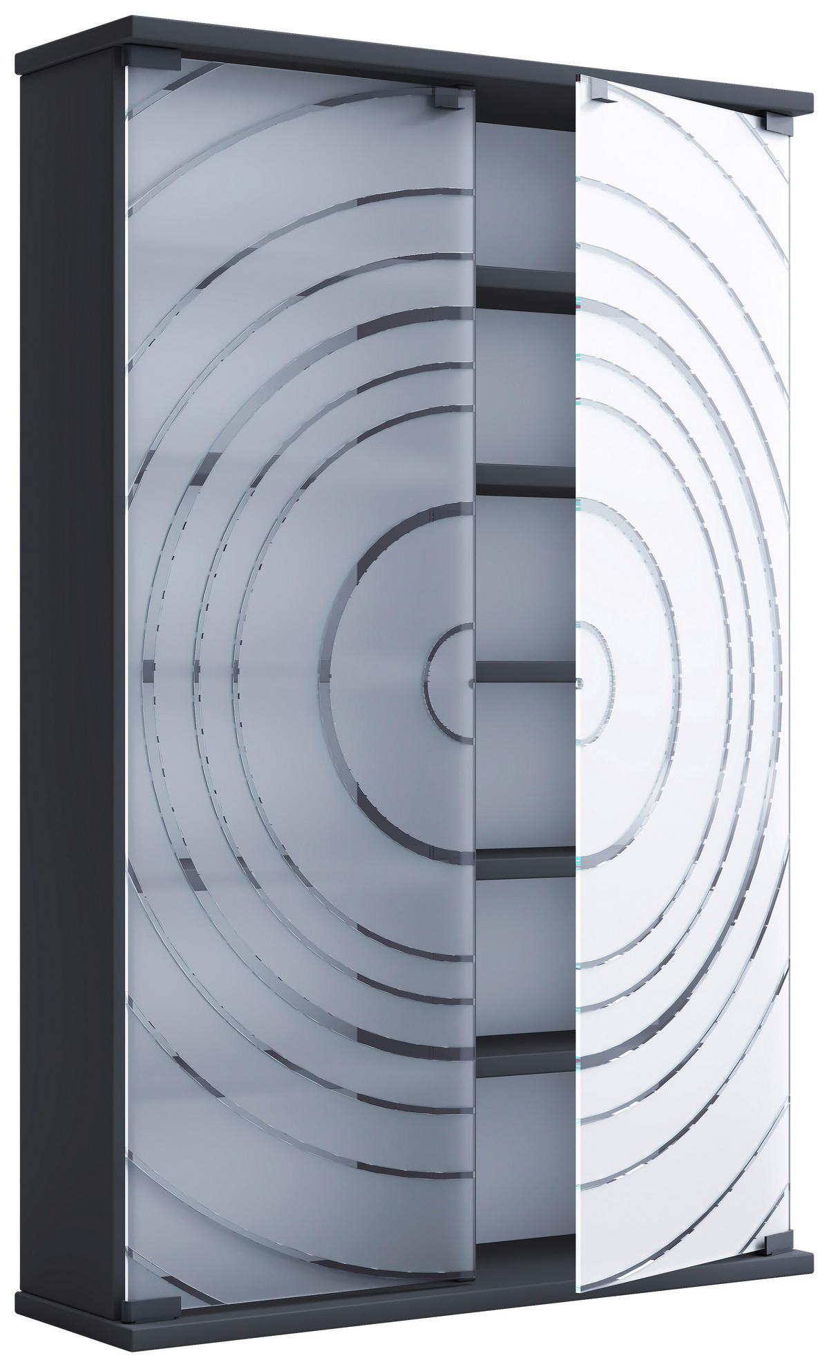 CD-REGAL - Anthrazit, Design, Glas/Holzwerkstoff (60/92/18cm) - MID.YOU