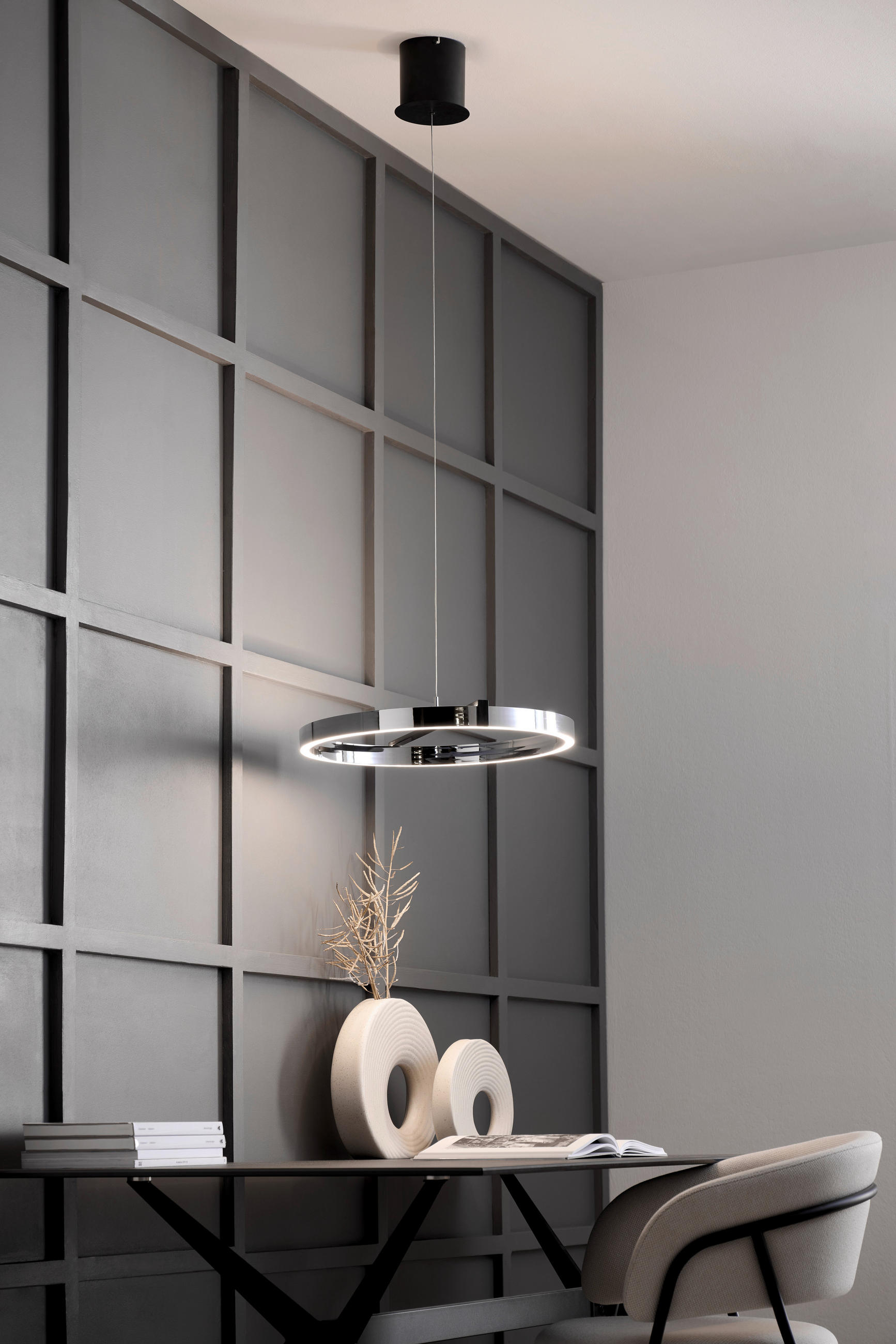 ZÁVĚSNÉ LED SVÍTIDLO, 50/50-200 cm  - čiré, Trend, kov/plast (50/50-200cm) - Dieter Knoll