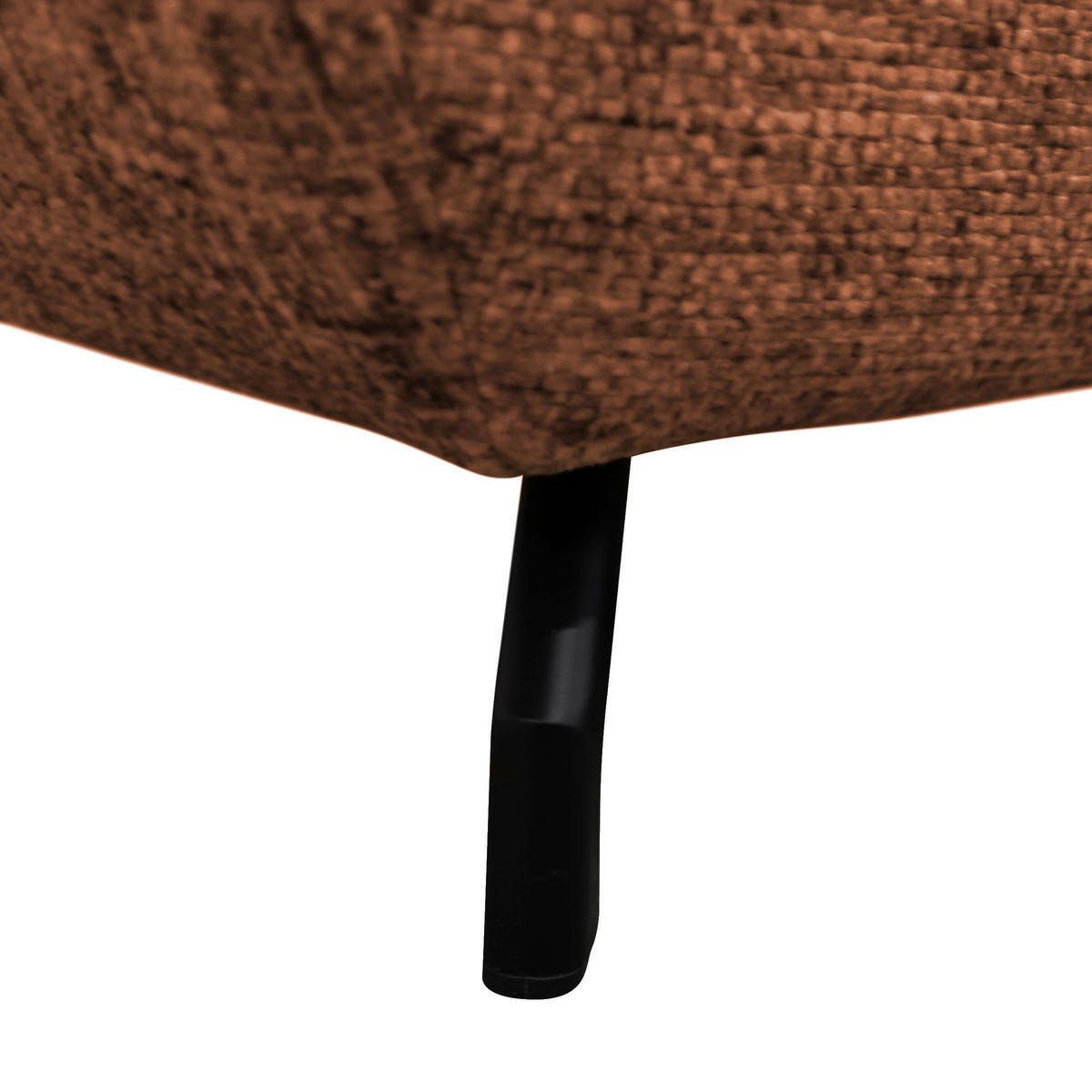 ECKSOFA in Struktur, Plüsch Rostfarben  - Rostfarben/Schwarz, Design, Textil/Metall (274/201cm) - MID.YOU