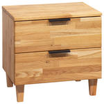 NACHTKÄSTCHEN in massiv Eiche Eichefarben  - Eichefarben/Schwarz, Natur, Holz/Metall (48/48/40cm) - Linea Natura