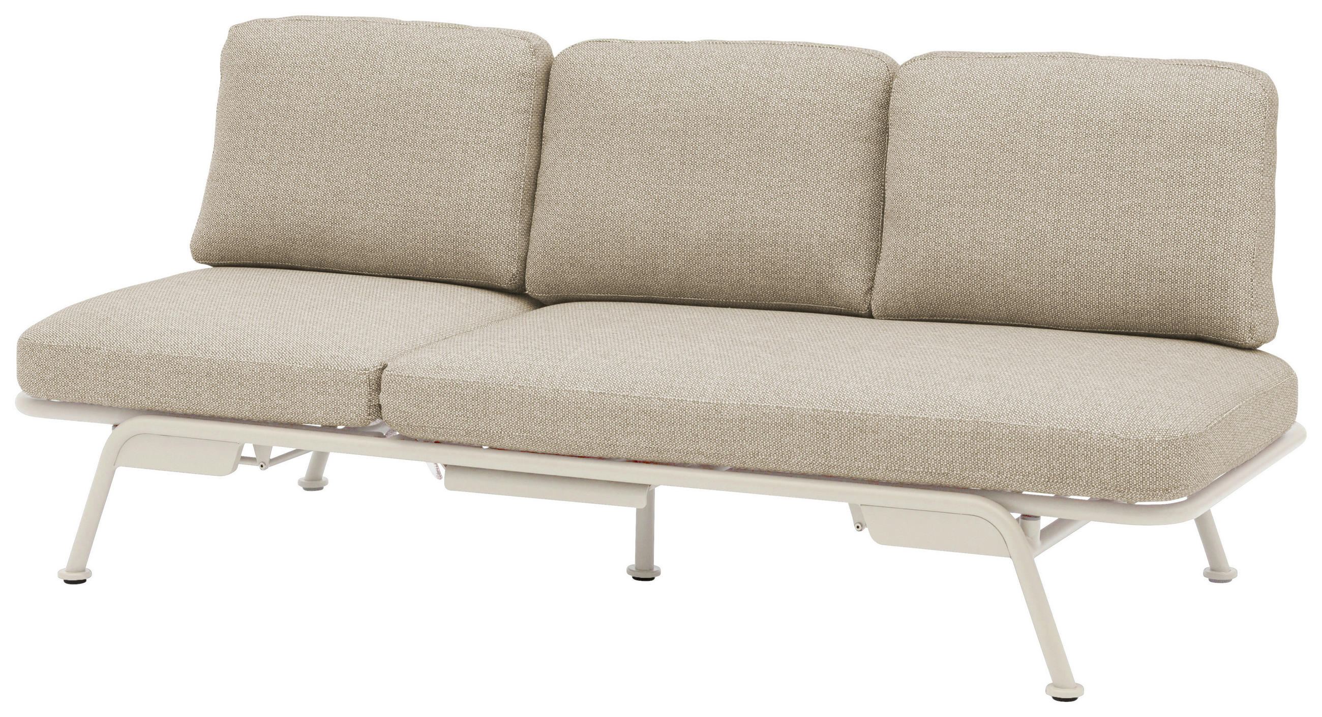 GARTENBANK 199/78/81 cm  Aluminium  - Taupe/Hellgrau, Design, Textil/Metall (199/78/81cm) - Zebra 