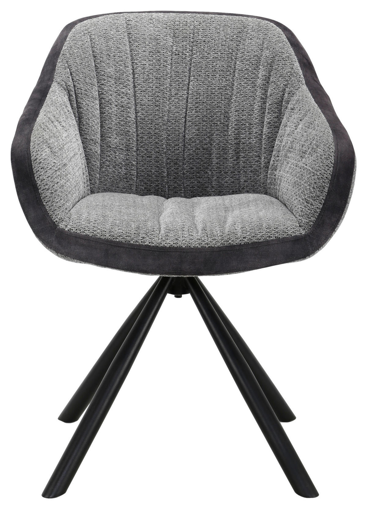 ARMLEHNSTUHL  in Eisen Chenille, Samt  - Dunkelgrau/Schwarz, Design, Textil/Metall (62/85/62cm) - Hom`in