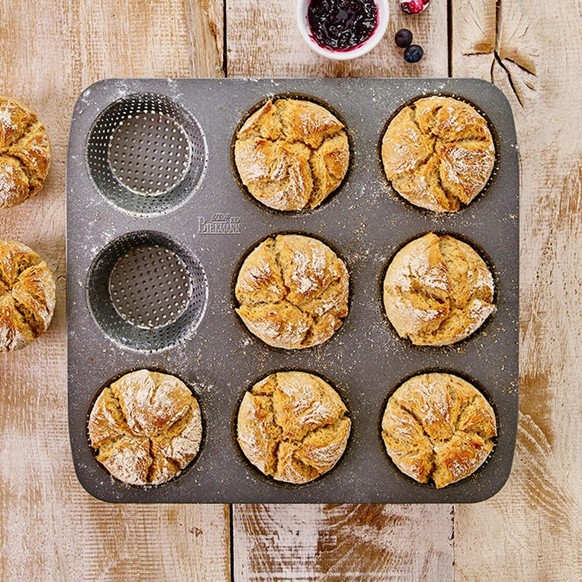 BRÖTCHENBLECH MIT REZEPTEN - Anthrazit, KONVENTIONELL, Metall (32/3/30cm) - Birkmann