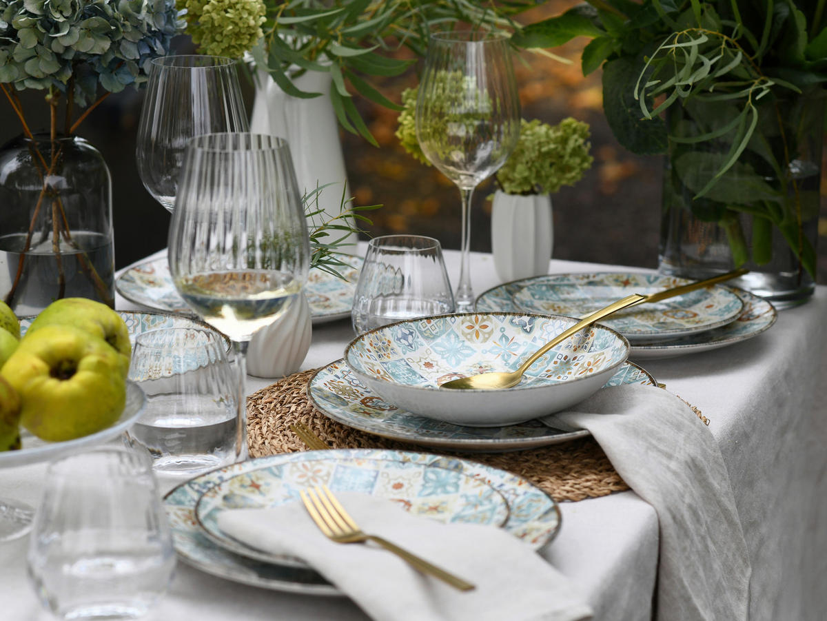 TAFELSERVICE Multicolor Mosaik 12-teilig  - Multicolor, Basics, Keramik - Creatable