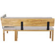 ECKBANK 195/155 cm Webstoff Eichefarben, Hellgrau Eiche vollmassiv   - Eichefarben/Hellgrau, KONVENTIONELL, Holz/Textil (195/155cm) - Linea Natura