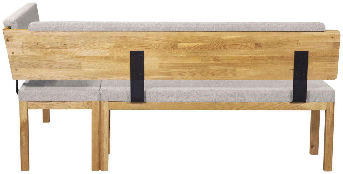 ECKBANK 248/171 cm Webstoff Eichefarben, Hellgrau Eiche vollmassiv   - Eichefarben/Hellgrau, KONVENTIONELL, Holz/Textil (248/171cm) - Linea Natura