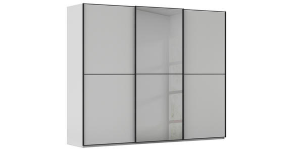 SCHWEBETÜRENSCHRANK  in Grau, Schwarz  - Schwarz/Grau, KONVENTIONELL, Glas/Holzwerkstoff (301/223/68cm) - Novel