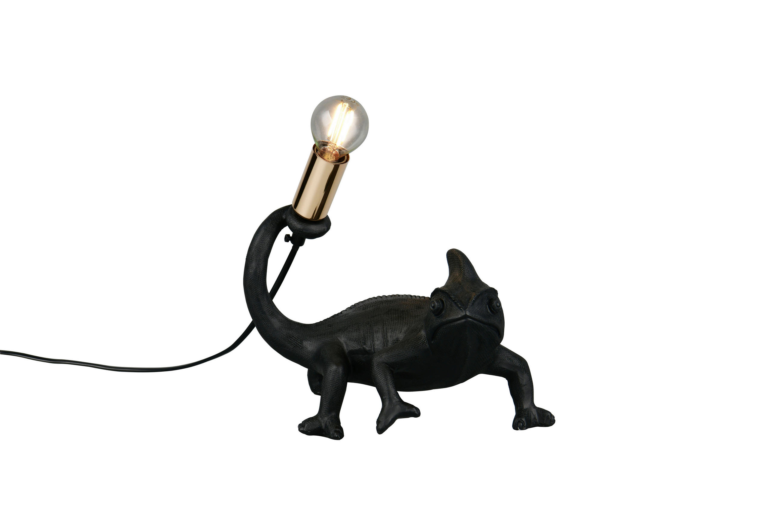 TISCHLEUCHTE 24,5/14/22 cm   - Goldfarben/Schwarz, Trend, Kunststoff/Metall (24,5/14/22cm)
