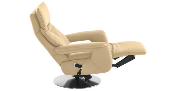 RELAXSESSEL in Leder Beige - Edelstahlfarben/Beige, Design, Leder/Metall (78/112/85cm) - Cantus
