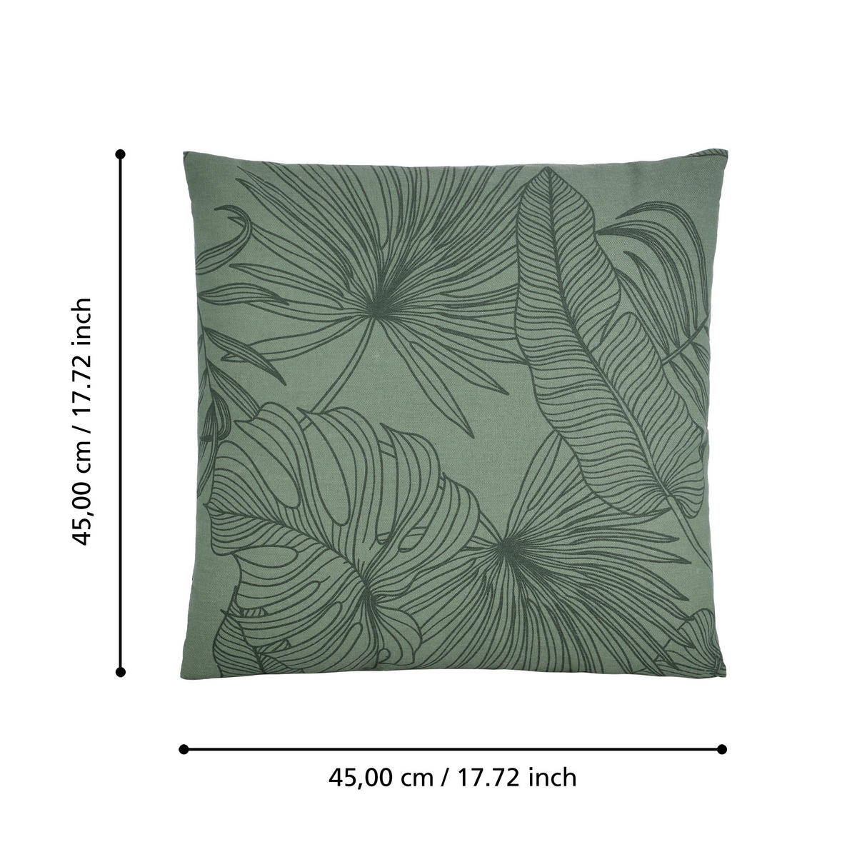 ZIERKISSEN  45/45 cm   - Grün, Basics, Textil (45/45cm) - Eglo
