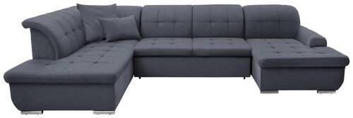 SOFFA i flatväv grå  - silver/grå, Design, metall/textil (208/342/145cm) - Livetastic