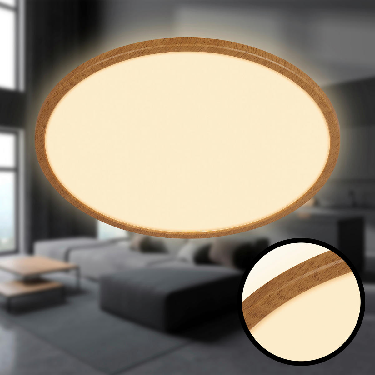 LED-PANEEL Tava Wood 42/3 cm   - Hellbraun, MODERN, Kunststoff (42/3cm)