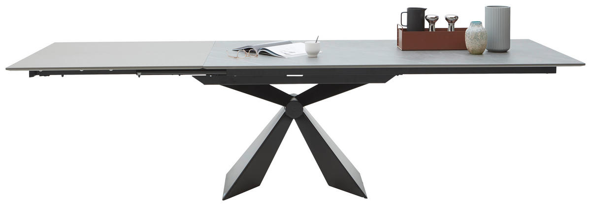 ESSTISCHMetall, Keramik 198/98/78 cm  - Schwarz/Grau, Design, Keramik/Metall (198/98/78cm) - Dieter Knoll