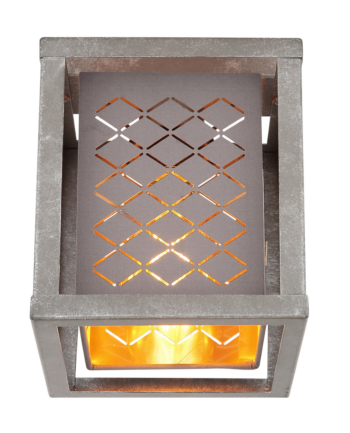 DECKENLEUCHTE    17/17/22,5 cm  - Silberfarben/Goldfarben, Design, Textil/Metall (17/17/22,5cm) - Globo