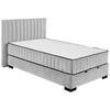 BOXBETT 120/200 cm,  in Hellgrau, Matratze, gepolstertes Kopfteil, Bettkasten, H3 + H4 = fest + sehr fest  - Hellgrau/Schwarz, MODERN, Holzwerkstoff/Kunststoff (120/200cm) - MID.YOU