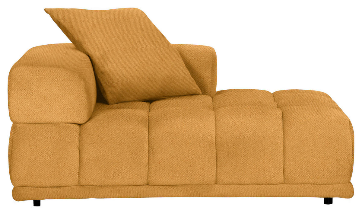 SOFAELEMENT in Plüsch Currygelb  - Currygelb/Schwarz, Konventionell, Kunststoff/Textil (125/66/155cm) - Carryhome