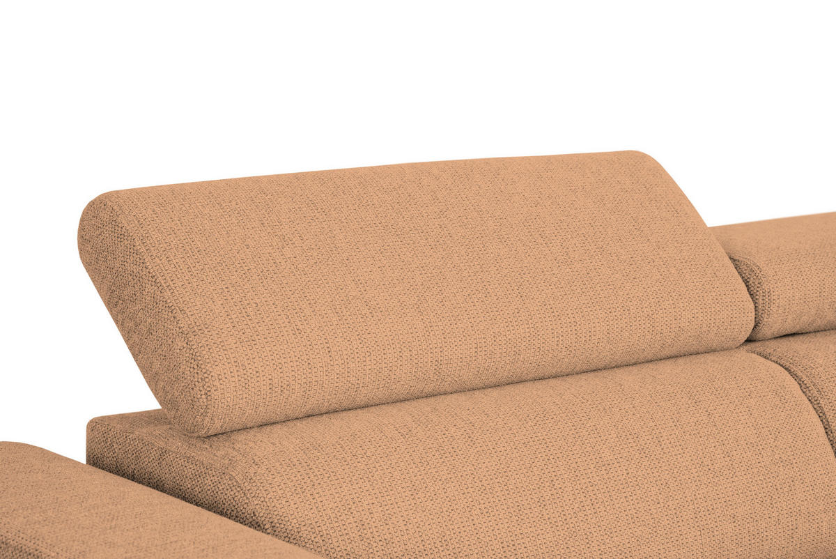 ECKSOFA Rostfarben Struktur  - Rostfarben/Schwarz, Design, Kunststoff/Textil (205/284cm) - Xora