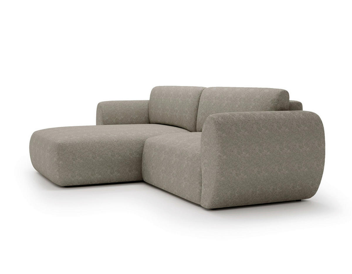 ECKSOFA SOLIS in Chenille Taupe  170/288 cm  - Taupe/Schwarz, Design, Kunststoff/Textil (170/288cm) - Livetastic