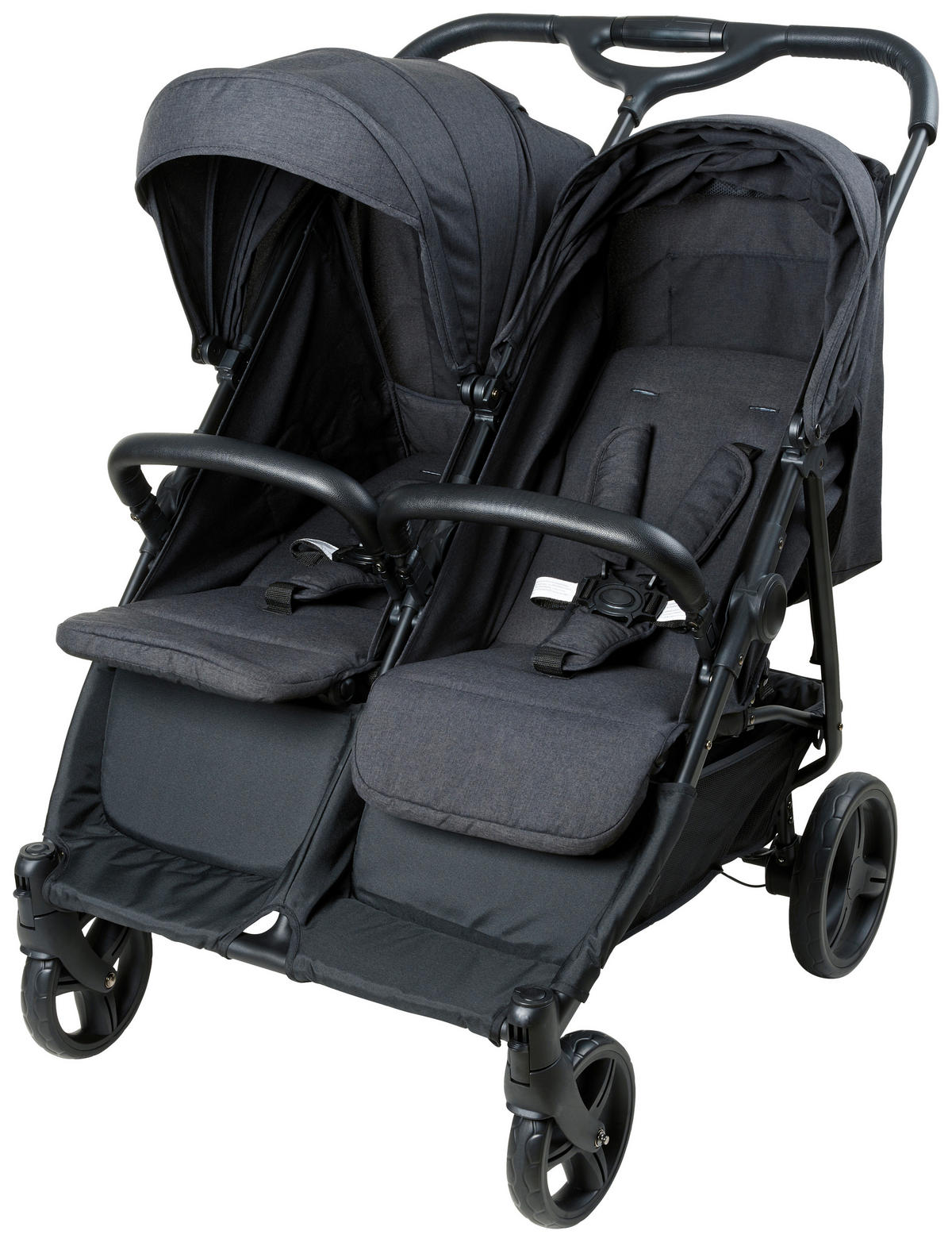 ZWILLINGSWAGEN Jimmy Duo  - Schwarz, Basics, Kunststoff/Textil (80/63,5/105cm) - Jimmylee
