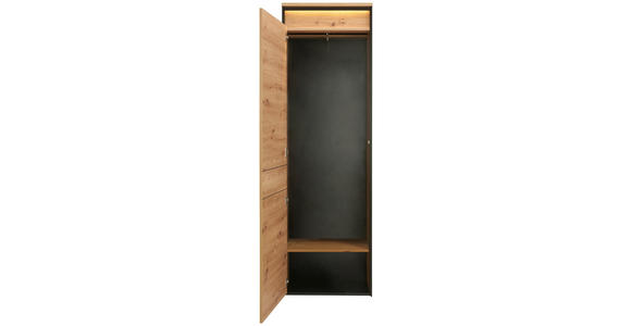 GARDEROBENSCHRANK  in 60/200/38 cm  - Schwarz/Eiche Artisan, Design, Holzwerkstoff (60/200/38cm) - Voleo