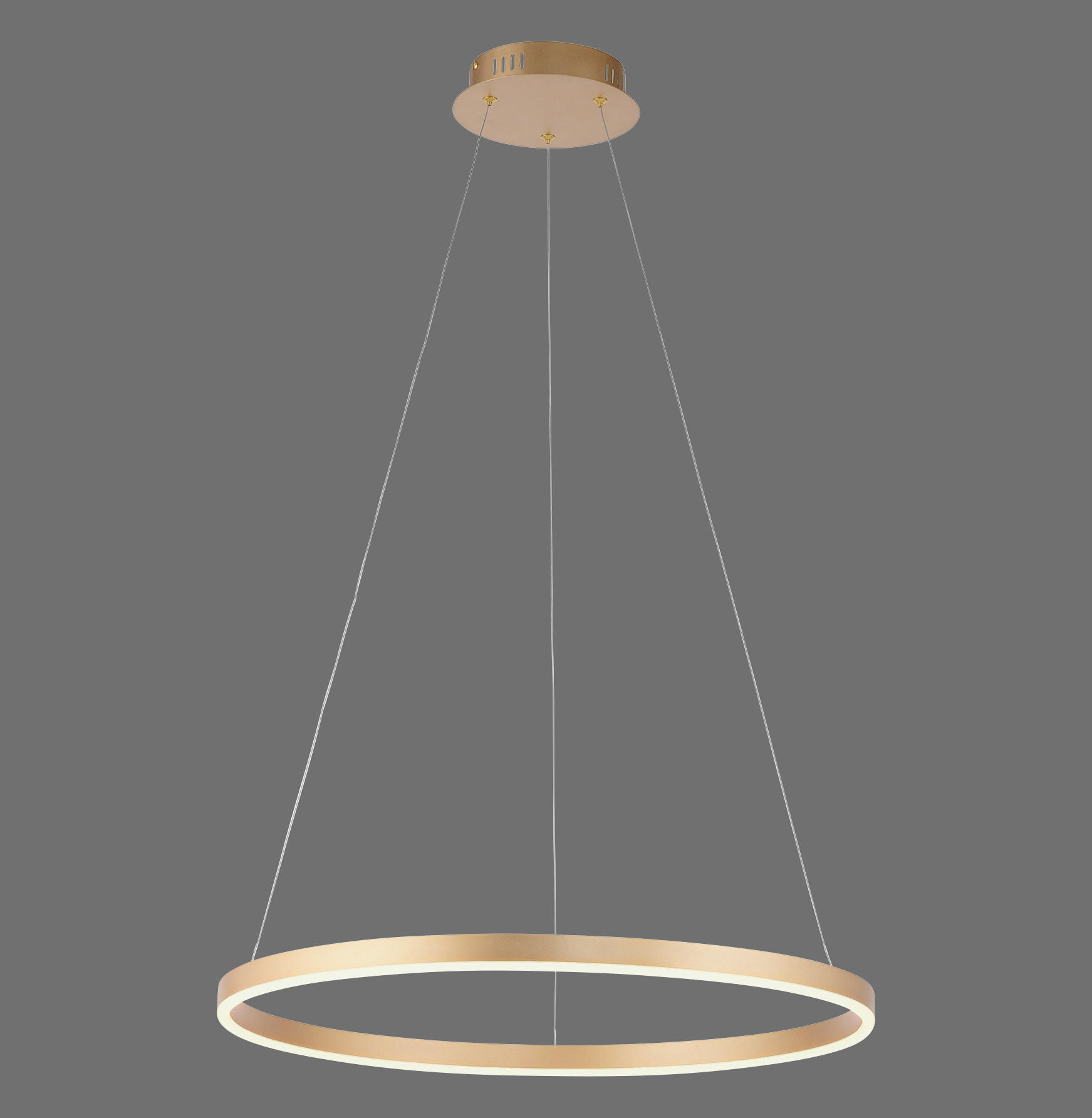 LED-HÄNGELEUCHTE 58,5/58,5/120 cm   - Messingfarben, Design, Kunststoff/Metall (58,5/58,5/120cm)