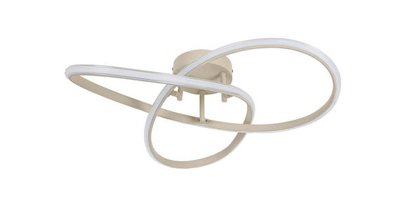 LED-DECKENLEUCHTE 55/55/15 cm - Sandfarben/Chromfarben, Design, Kunststoff/Metall (55/55/15cm) - Novel