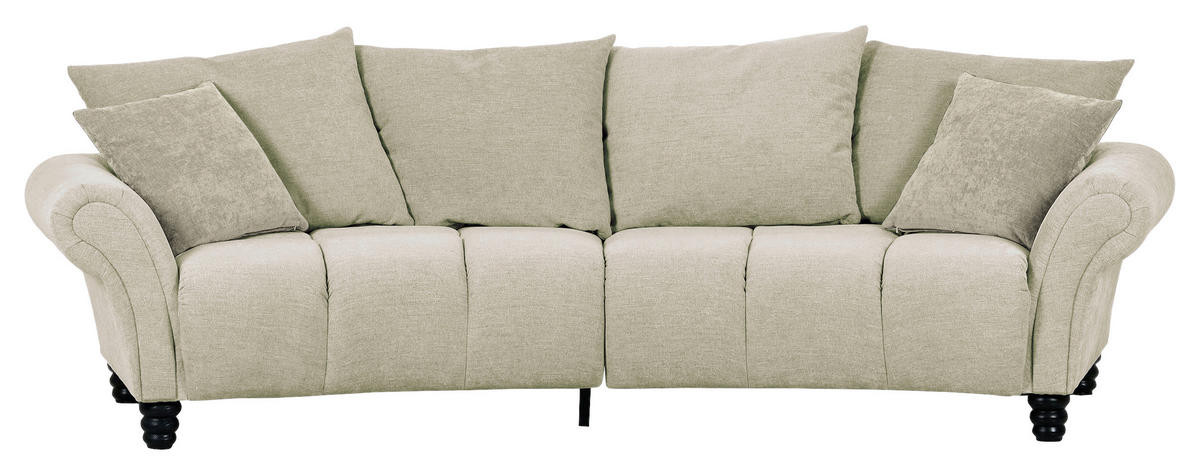 BIGSOFA in Flachgewebe Beige  - Beige/Schwarz, Konventionell, Holz/Textil (290/78/115cm) - Carryhome