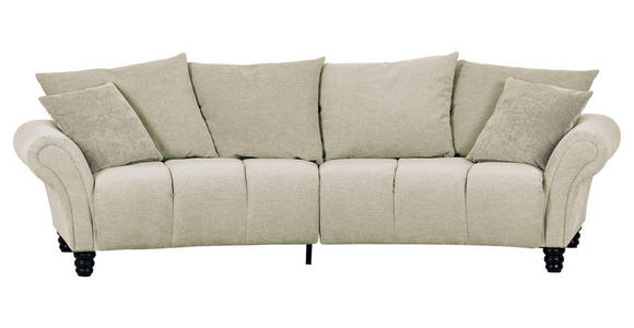 BIGSOFA Flachgewebe Beige - Beige/Schwarz, KONVENTIONELL, Holz/Textil (290/78/115cm) - Carryhome