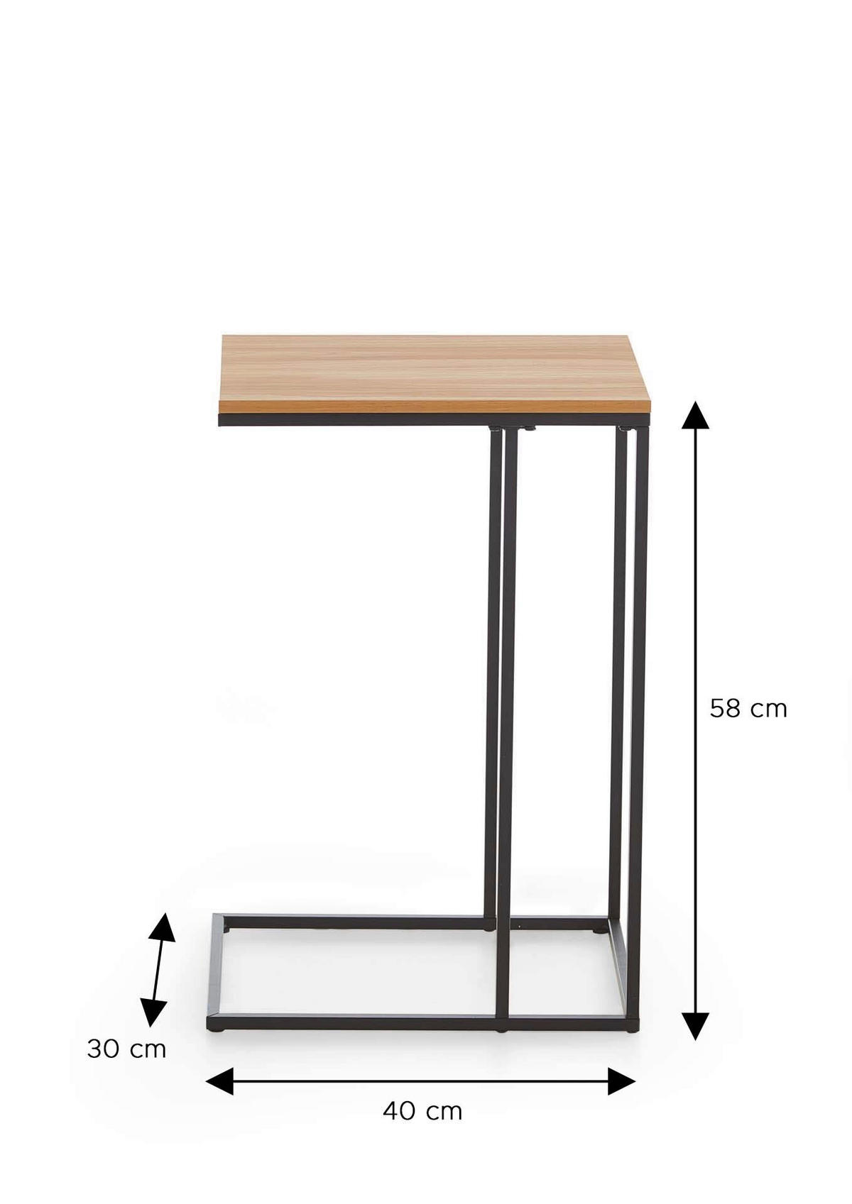 COUCHTISCH Schwarz  - Schwarz, Design, Holzwerkstoff/Metall (30/58/40cm) - MID.YOU