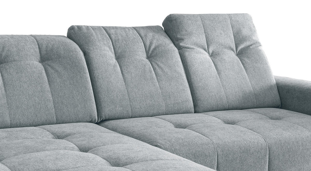 ECKSOFA in Chenille Mintgrün  - Schwarz/Mintgrün, Modern, Textil/Metall (180/258cm) - Livetastic