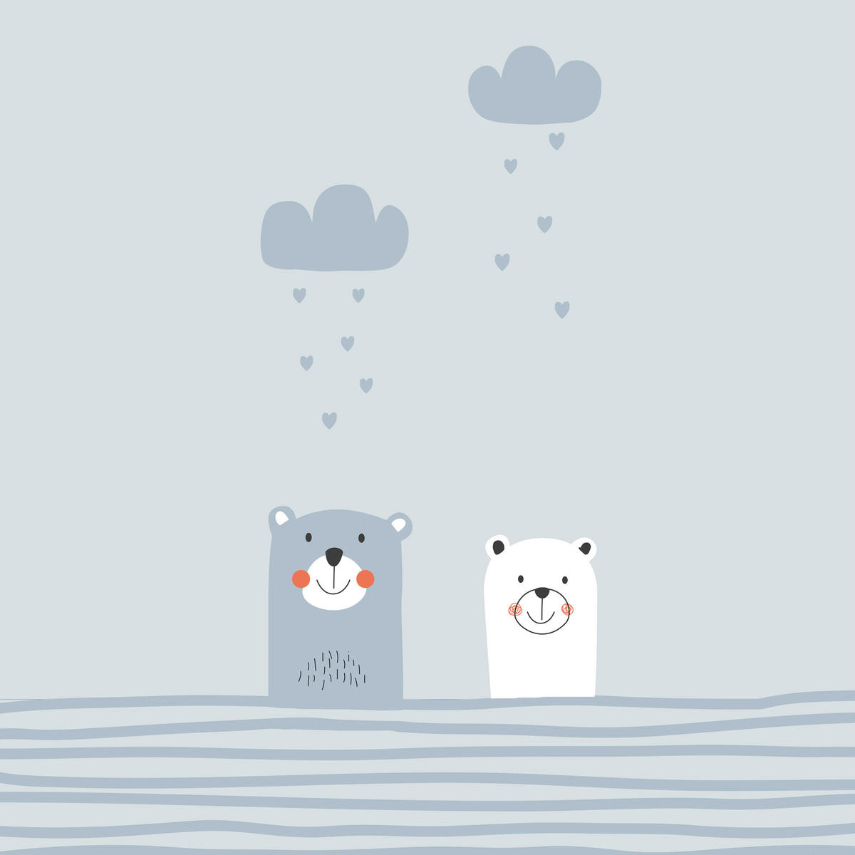 BABYSCHLAFSACK BEARS FAMILY    90   - Blau, Basics, Textil (90null) - Avelia