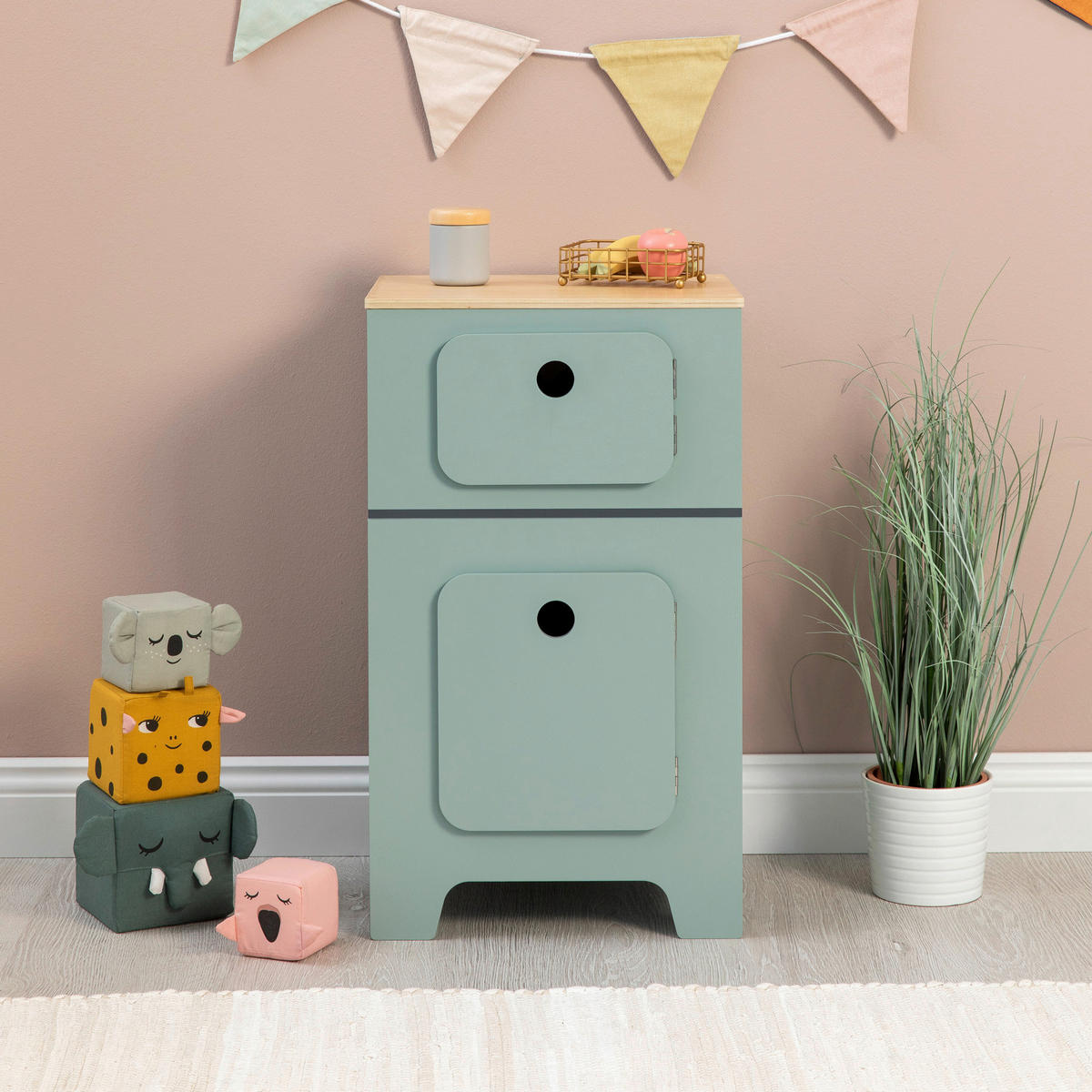 KINDERKÜCHE MIX & MATCH  - Salbeigrün/Naturfarben, Basics, Holz/Holzwerkstoff (35/31,5/60cm) - MUSTERKIND