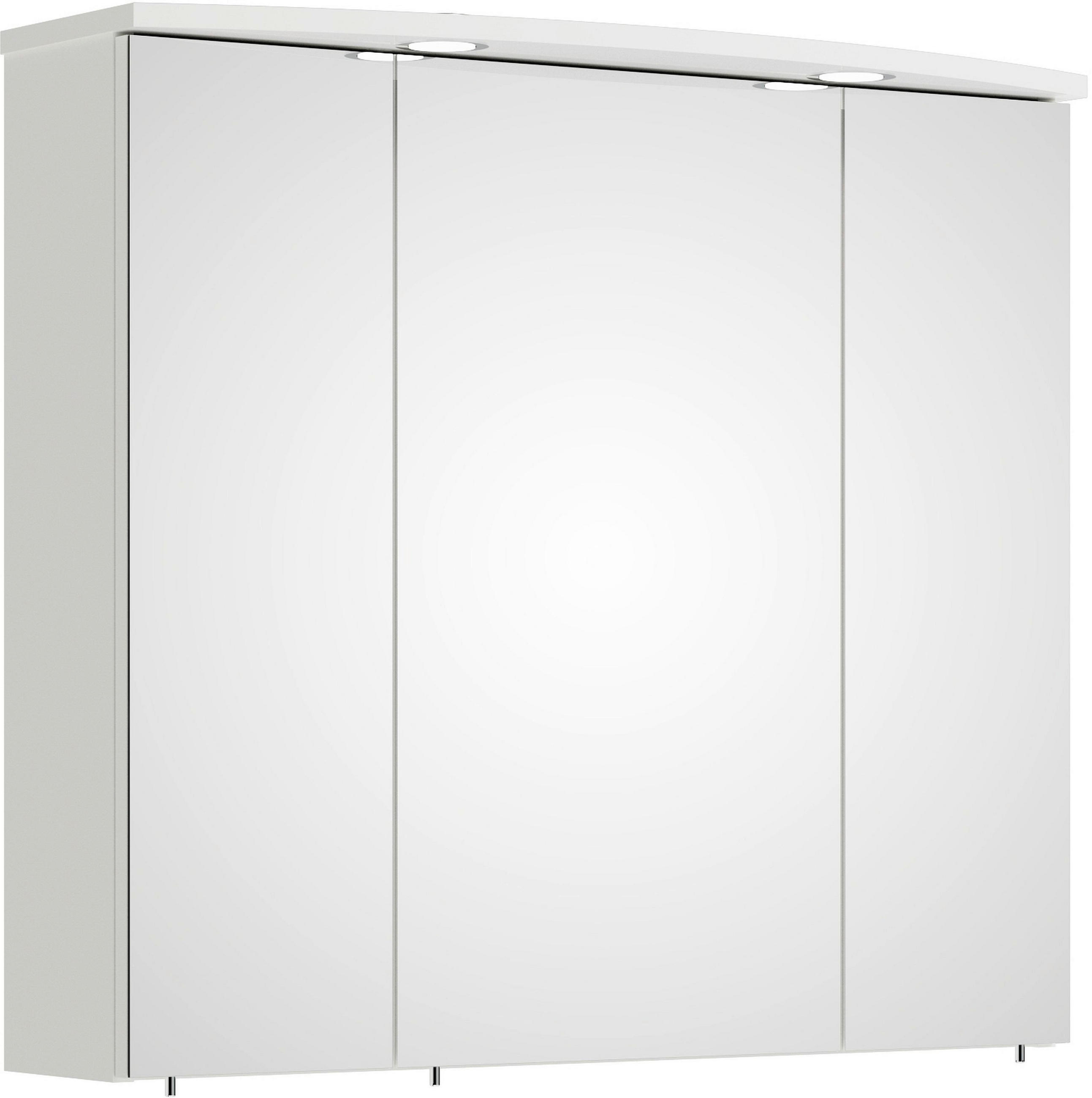 Sadena Spiegelschrank Serie 3006 Weiß Hochglanz 80x73x18 cm