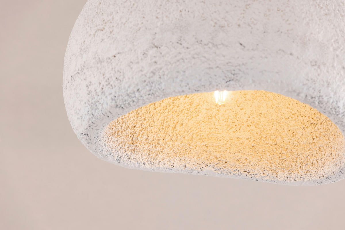 HÄNGELEUCHTE 40/26/40 cm   - Weiß, Basics, Naturmaterialien (40/26/40cm) - P & B