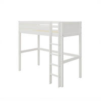 HOCHBETT 90/200 cm,  in Absturzsicherung, Leiter, Rollrost  - Weiß, MODERN, Holz (90/200cm) - Chameo