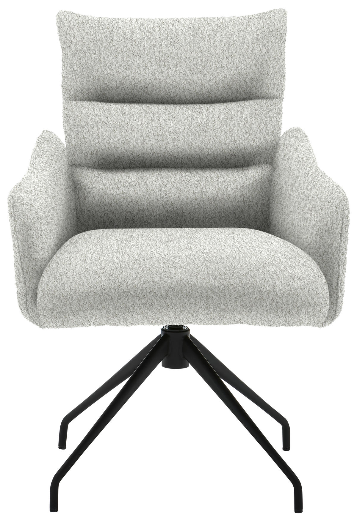 ARMLEHNSTUHL Teddystoff  - Schwarz/Grau, Design, Textil/Metall (62/86/68cm) - Welnova