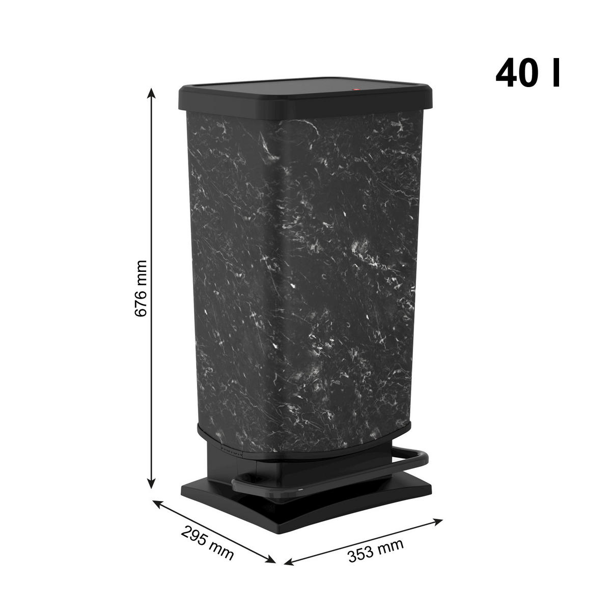 ABFALLEIMER 40 L  - Graphitfarben/Schwarz, KONVENTIONELL, Kunststoff (35.3/29.5/67.6cm) - Rotho