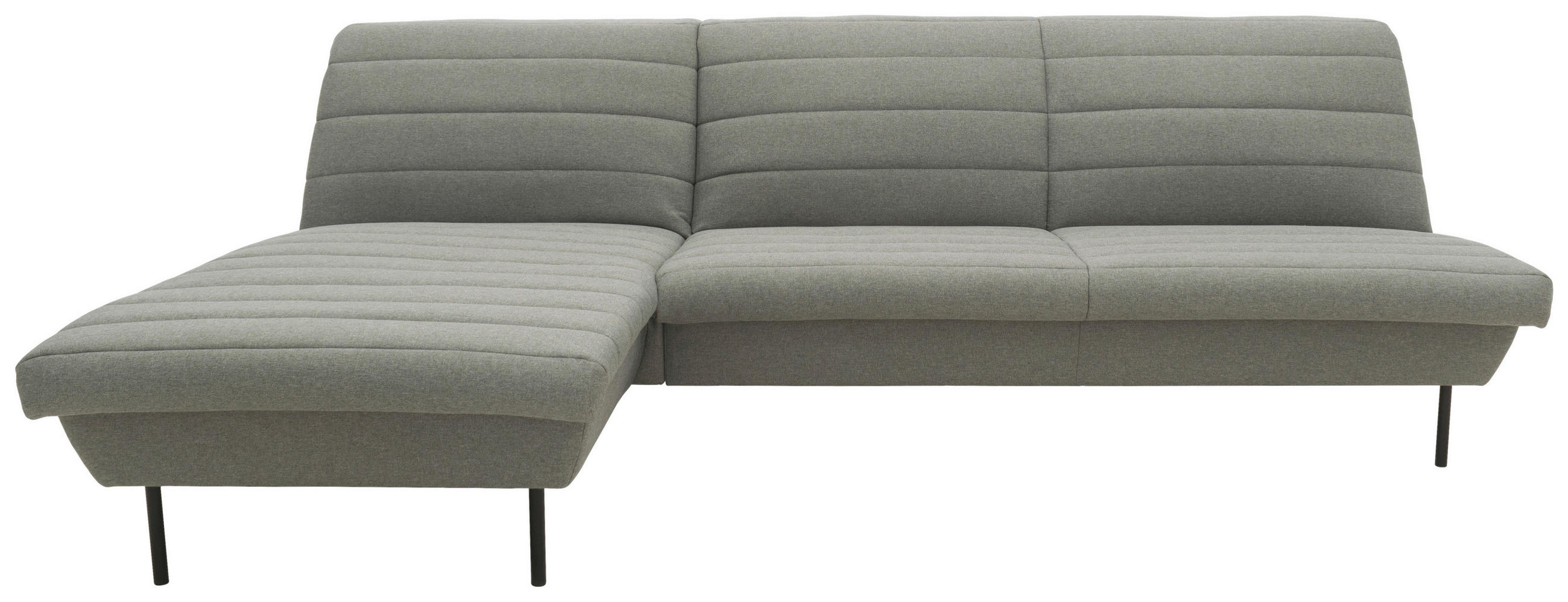 ECKSOFA Graubraun  - Graubraun/Schwarz, Design, Textil/Metall (274/92/168cm) - LOOKS by W.Joop