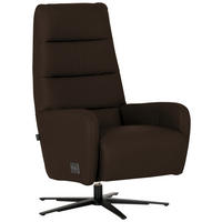 RELAXSESSEL Leder Dunkelbraun  - Dunkelbraun/Schwarz, Modern, Leder/Metall (66/110/83cm) - Joop!