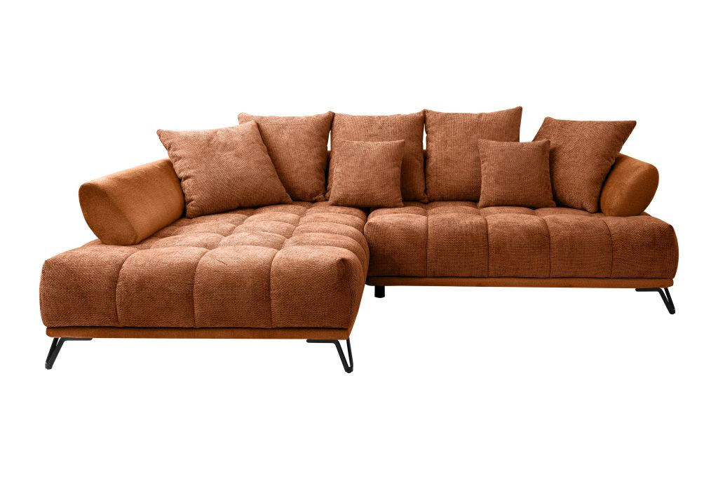 ECKSOFA Eckteil  Kupferfarben Chenille  - Schwarz/Kupferfarben, MODERN, Textil/Metall (184/262cm) - MID.YOU
