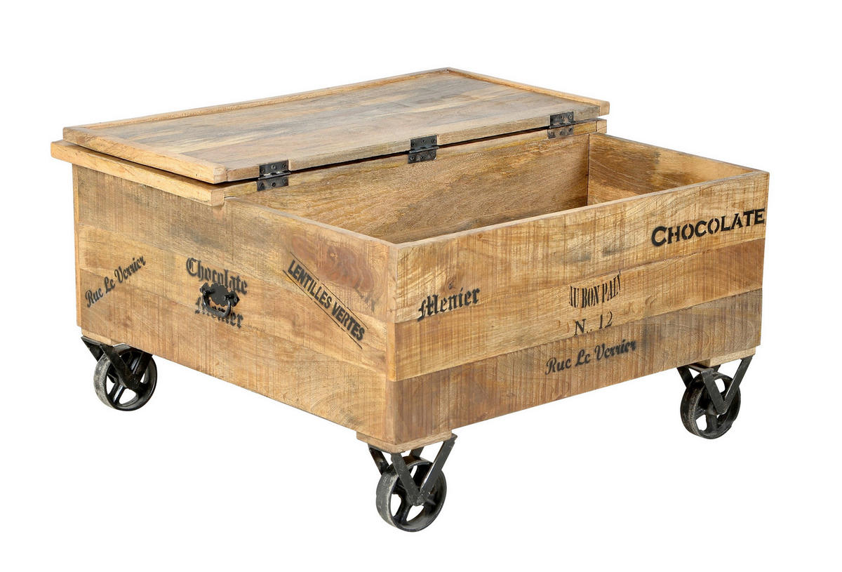 COUCHTISCH in Holz 90/90/47 cm  - Schwarz/Naturfarben, Design, Holz/Metall (90/90/47cm) - MID.YOU