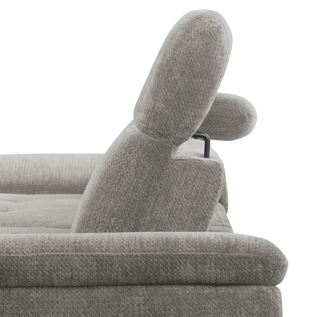 ECKSOFA  Webstoff Greige  - Greige/Schwarz, Design, Textil/Metall (195/268cm) - Livetastic
