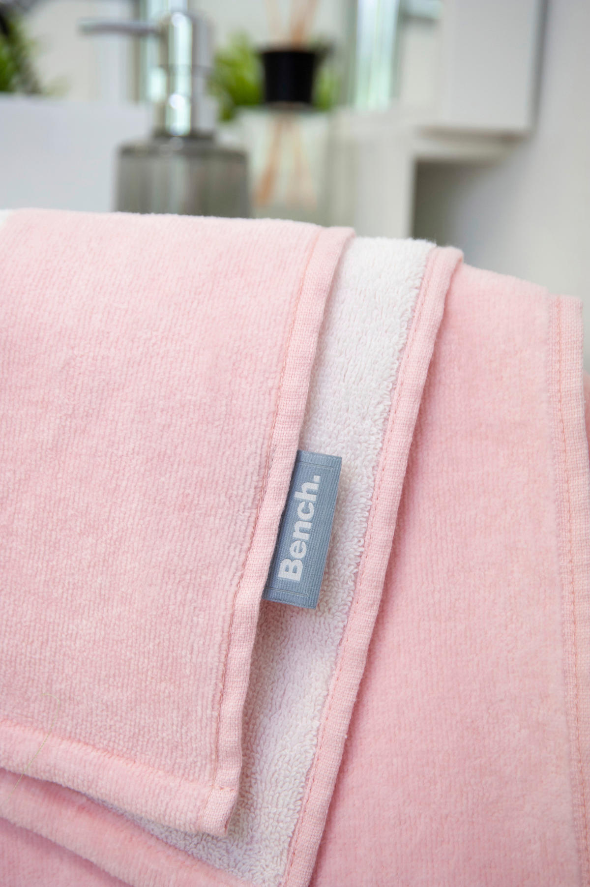 STRANDTUCH Rosa, Weiß 80/180 cm  - Rosa/Weiß, KONVENTIONELL, Textil (80/180cm) - Bench