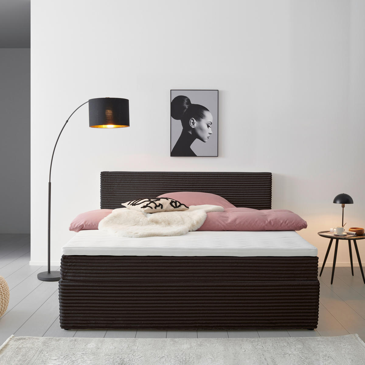 BOXBETT 180/200 cm  in Braun  - Schwarz/Braun, Basics, Holz/Kunststoff (180/200cm) - Livetastic