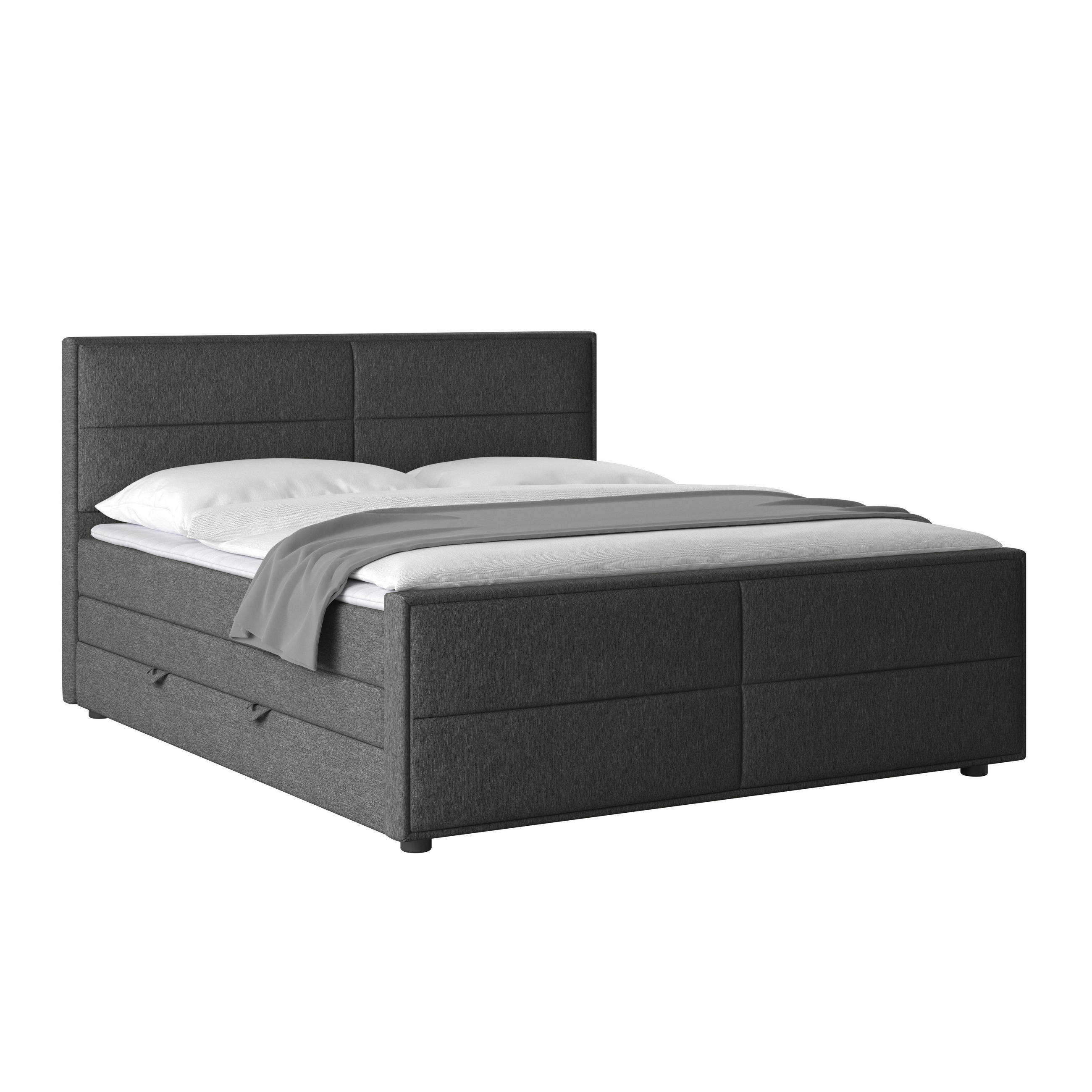 POSTEL BOXSPRING, 180/200 cm, antracitová - černá/antracitová, Moderní, kov/dřevo (180/200cm) - MID.YOU